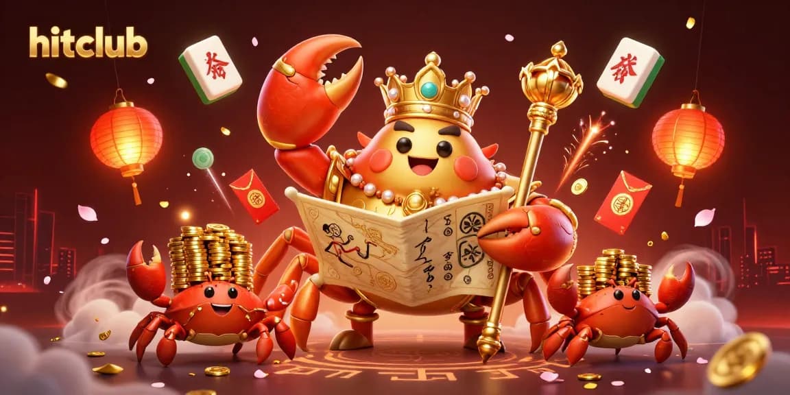 Experience hitclub's vibrant gaming ambiance with a golden crab emperor and festive elements.