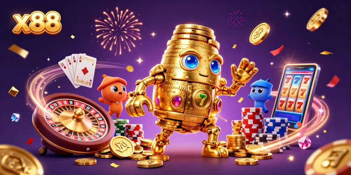 Transform your luck with x88's vibrant casino magic in an immersive gaming celebration.
