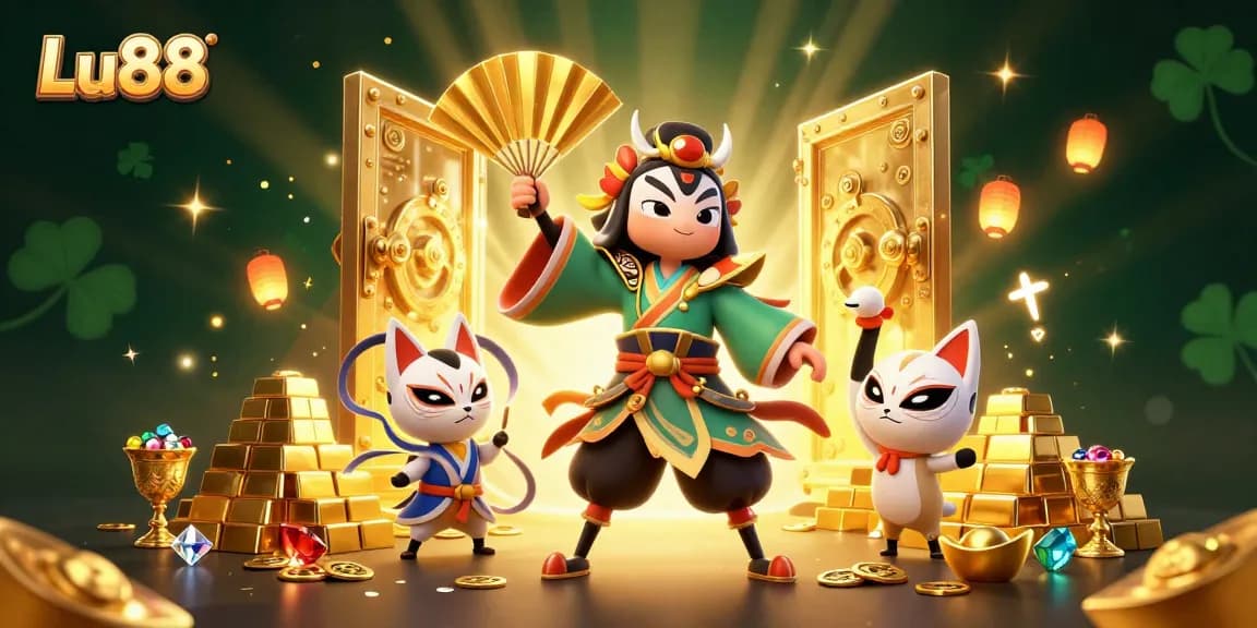 Experience thrilling gameplay at Lu88 with vibrant characters and dazzling casino treasures