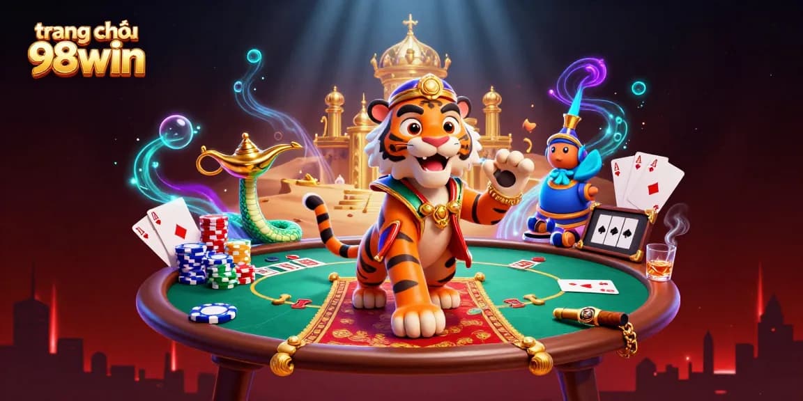 Engage with thrilling gambling experiences at trang chủ 98win, featuring dynamic 3D casino illustration.