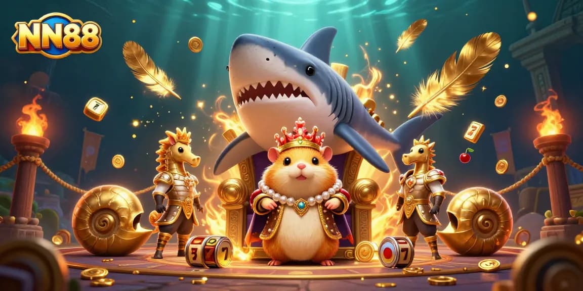 Experience thrilling gameplay at NN88 with a dynamic 3D casino scene filled with action and excitement.