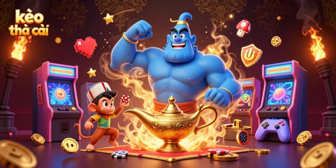 Engage with kèo nhà cái through magic and fun in this vibrant casino-themed illustration.