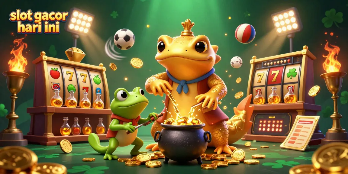 Engage in the thrill of slot gacor hari ini with this dynamic 3D casino scene featuring luck and gold.