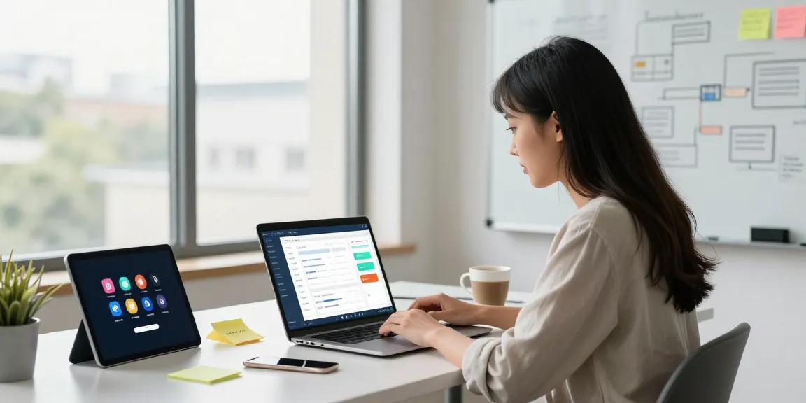 Digital workspace for instant indexing strategies with tools and notes.