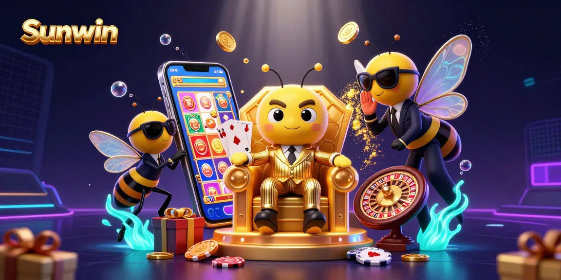 Play slots with Sunwin in an ultra-detailed casino scene featuring a bumblebee mob boss.
