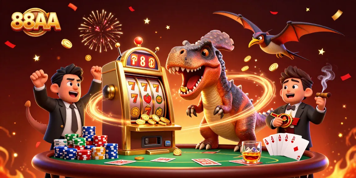Experience thrilling jackpots at 88AA with a fabulous 3D casino scene bursting with vivid excitement.