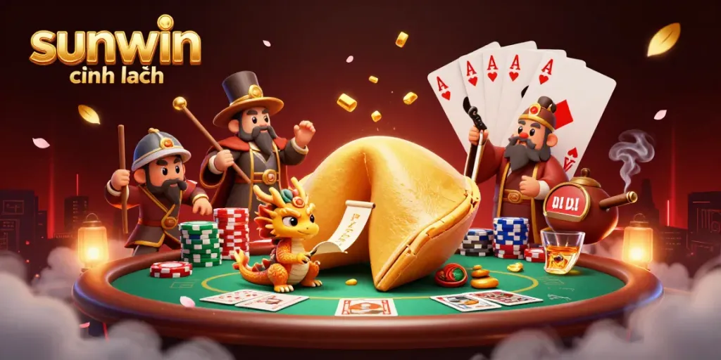 Experience the thrill with sunwin chính hãng in this vibrant 3D casino scene filled with gold and chips.