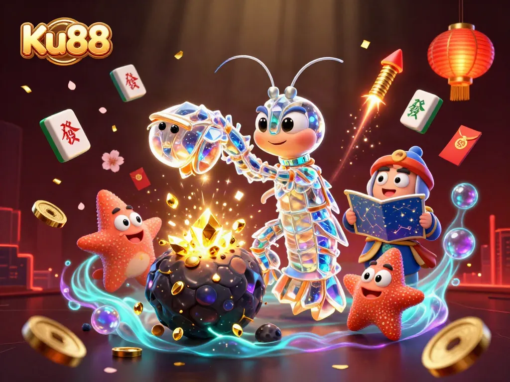 Experience Ku88's thrilling gaming adventure with vibrant underwater elements and galactic characters.