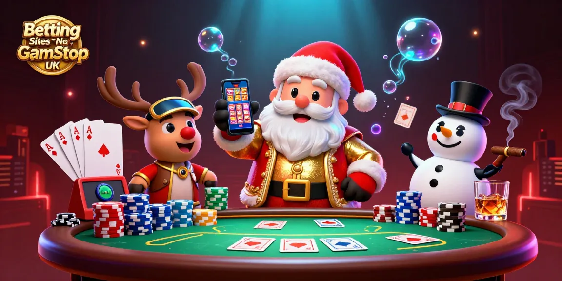 Experience the thrill of Betting Sites Not on GamStop UK with festive characters in a vibrant casino.