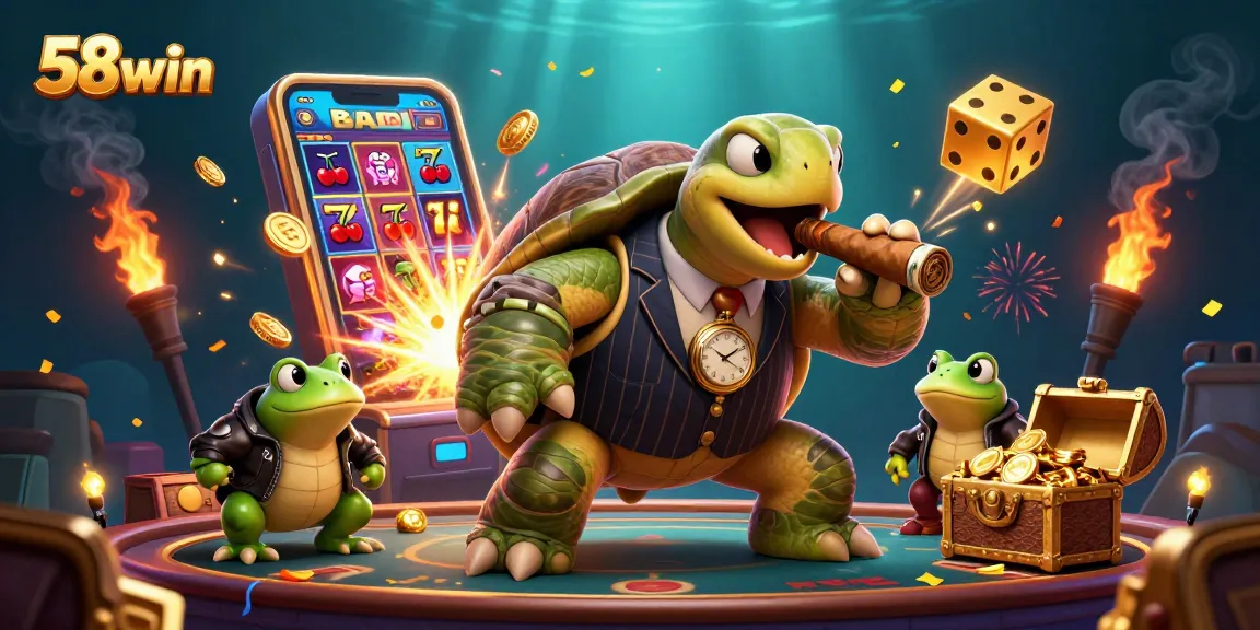 Experience the vibrant casino scene at 58win with dazzling characters and epic jackpots