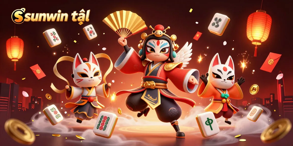 Engage in thrilling gameplay with sunwin tải, featuring traditional characters in a vibrant casino scene.