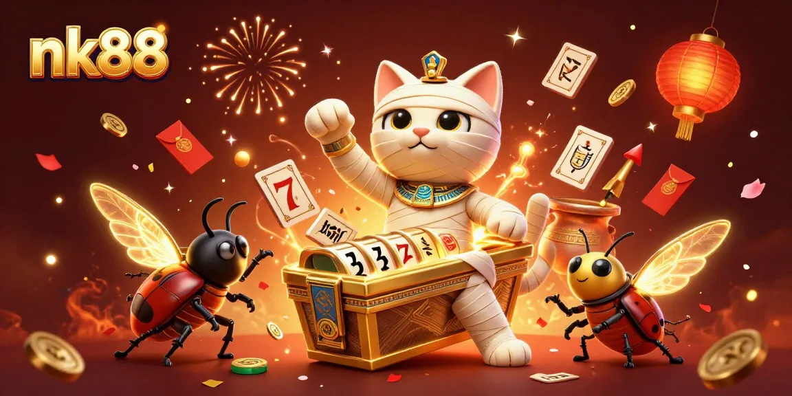 Win big with nk88 in a vibrant, engaging casino scene featuring 3D characters and games.